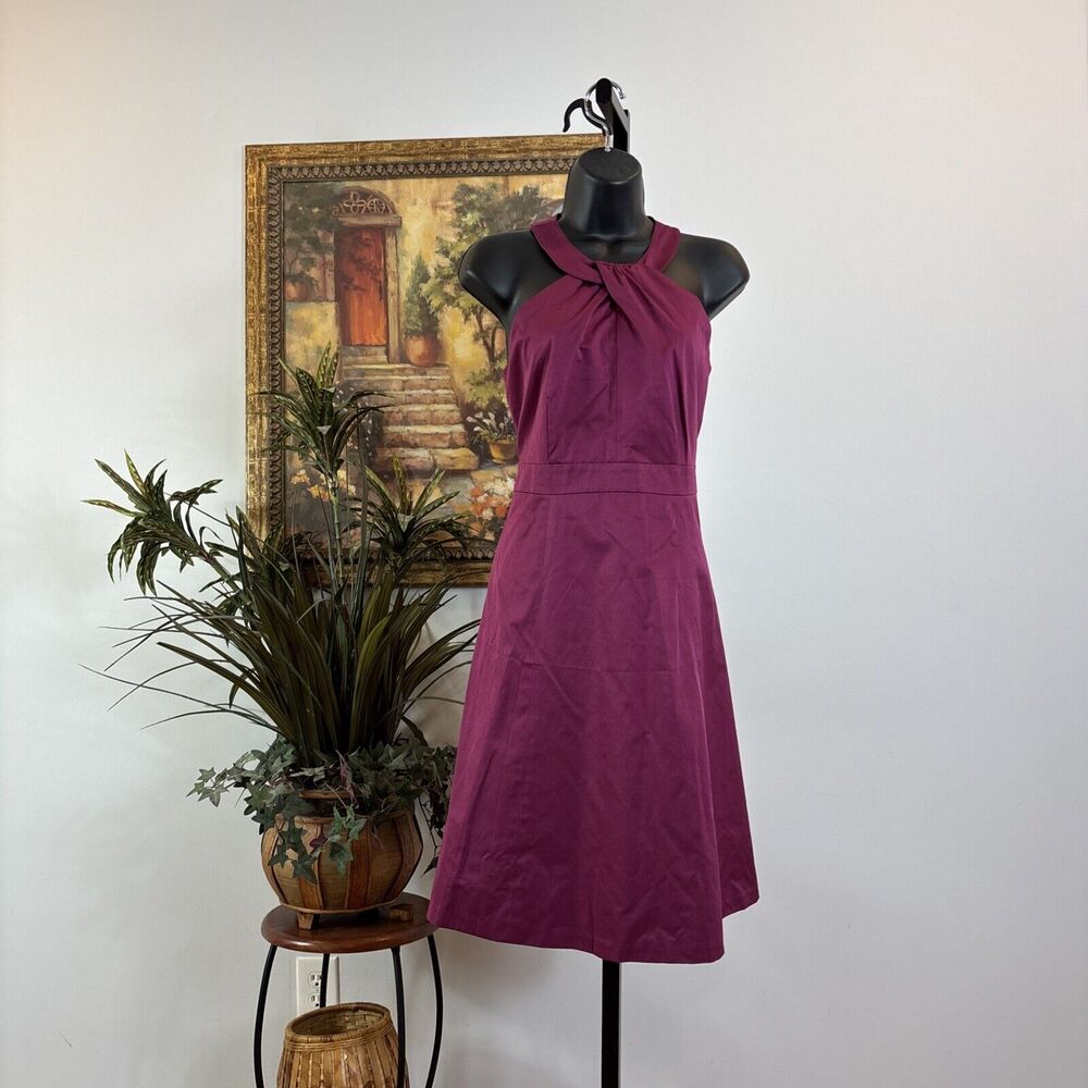 Merona Women’s Dress Sleeveless Short Dress Size 8 Halter Fit & Flare Zipper